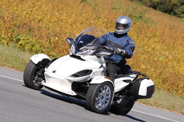 tomfoolery my broad motorcycling perspective, One day I volunteered to test a Can Am Spyder Next thing you know I ve become the weird bike trike tester