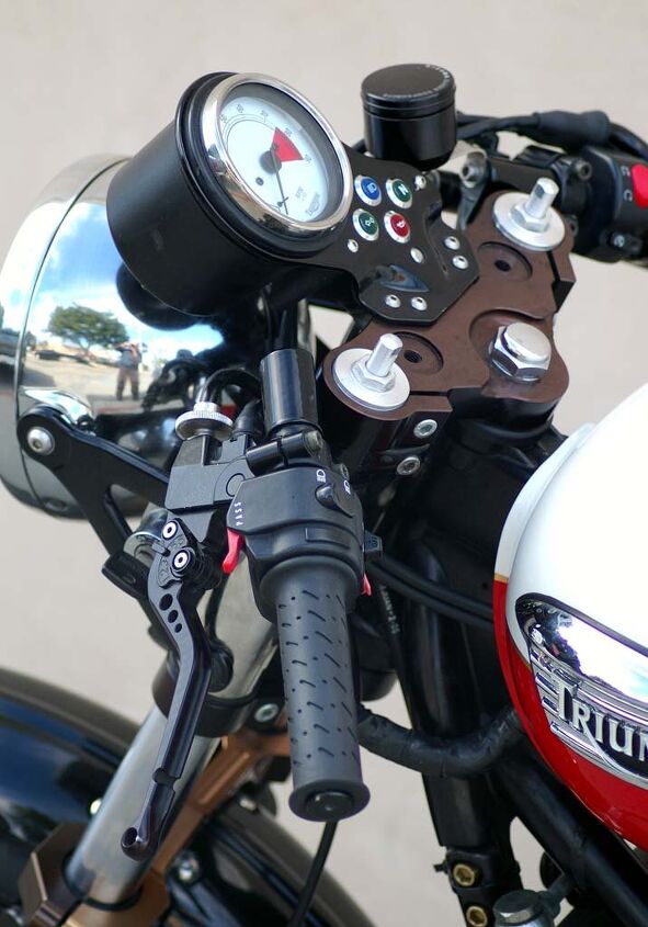 south bay triumph triumph performance usa feature, Solo tach attack keeps everything neat and uncluttered