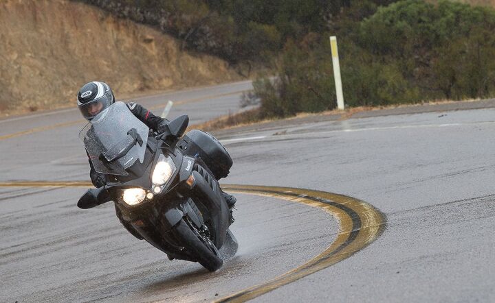 2015 kawasaki concours 14 abs first ride review, In the wet the Concours proves to be a fun sport touring mount