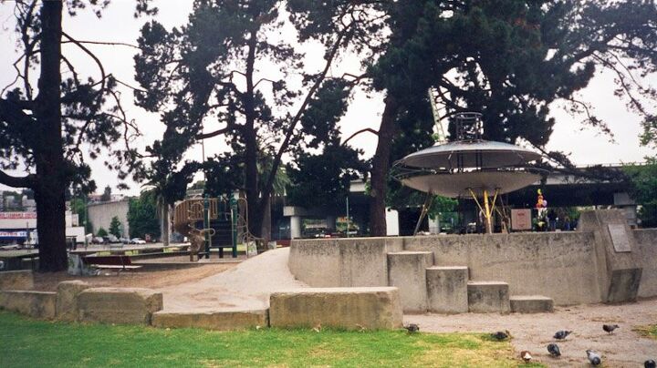 skidmarks hooligans, The Kiwanis Club placed this flying saucer play structure into Oakland s Astro Park in 1968 in an effort to keep the Children s Hospital brand new trauma ward at full capacity