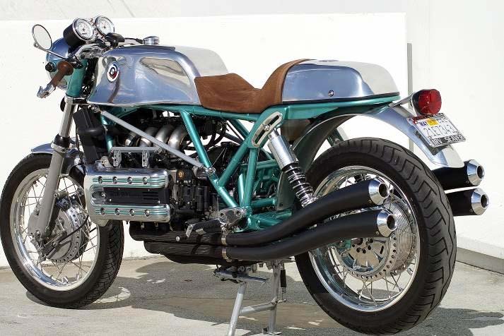 larry romestant s specialk bmws, SpecialK s hybrid frame design emphasizes a trellis appearance the components fashioned by Larry from 4140 chromoly steel and painted Imola green
