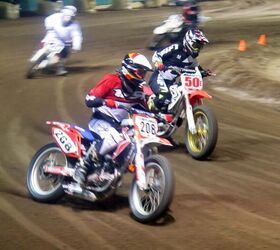 top 10 terrific tales from the del mar flat track, Oh noooo not another Cernicky Twenty year old Nathan dusted off Uncle Mark s 50 Cycle World project CRF to win Open Knob on his first flat track attempt