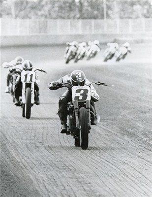 head shake wins and loss, Racing at the top level is a team sport but the act of racing is a solitary endeavor Ricky alone in a good place out front photo courtesy motorcyclemuseum org