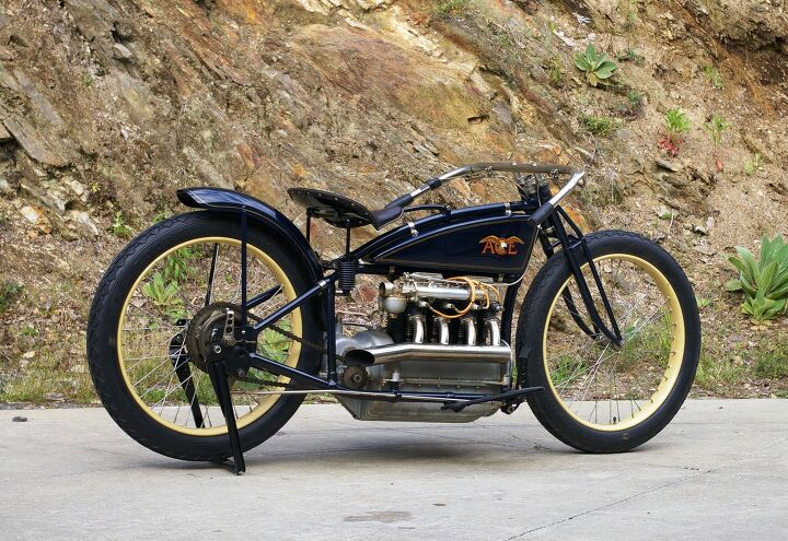the history of four cylinder motorcycle engines in america, The 1923 Ace XP3 was powered by a 45 hp engine its rods and pistons drilled for lightness
