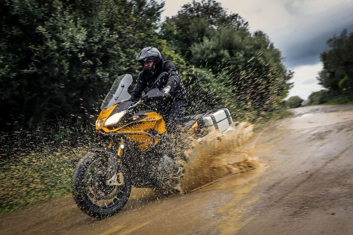 2015 aprilia caponord rally first ride review, Mild water crossing Sure no problem