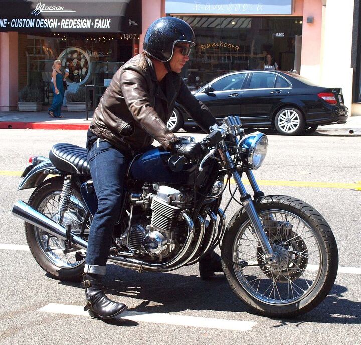 i greasy hands preachers i film premiere, Sex and the City actor Jason Lewis rode in on his SS Classics custom CB750