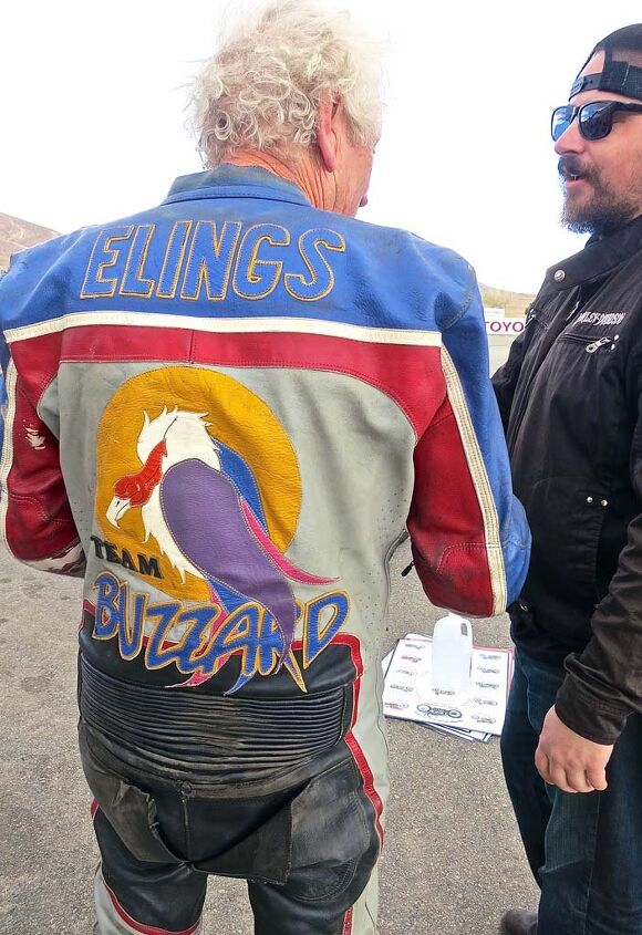 20th annual corsa motoclassica report, In honor of the occasion Elings squeezed into his more than 20 year old leathers An accomplishment in itself