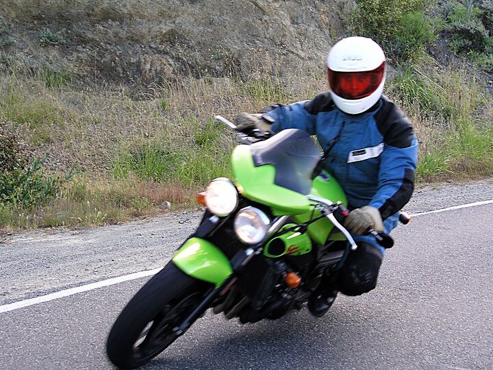 skidmarks moto grunts, Author on his commute o cycle in his mandatory faded Aerostich c 2005