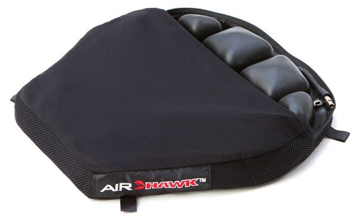 motorcycle touring do it yourself touring, You don t need to buy an aftermarket seat The AIRHAWK seat pad offers posterior protection for the long haul