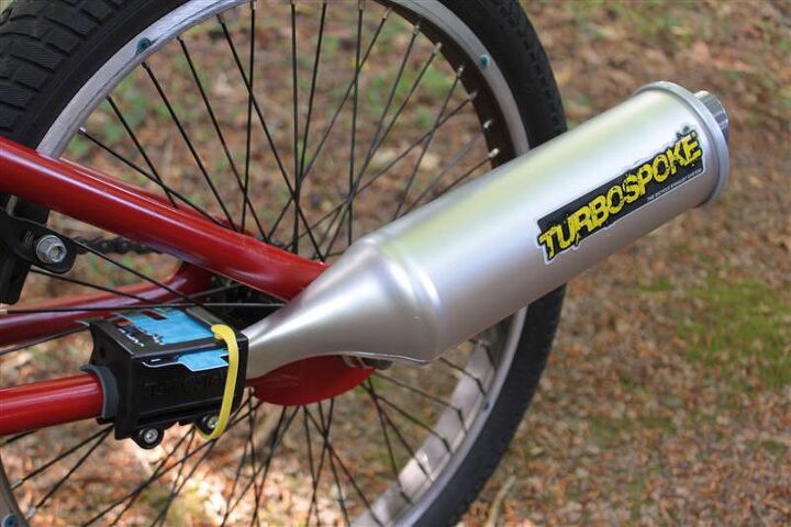 tomfoolery electric motorcycle racing needs roar power, We ve been eyeing the Turbospoke bicycle exhaust system for an upcoming electric bike shootout