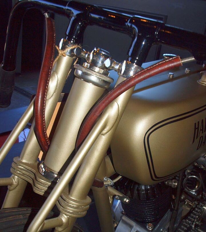 heroes motorcycles serge bueno s homage to history, The bronze Harley is called The Chicago Racer and hails from 1923 Incredible detailing includes correct leather wrapping of cables