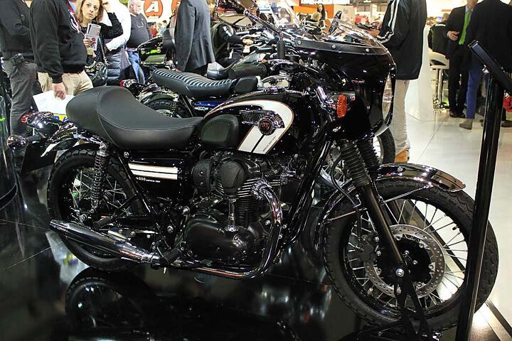 duke s den notes from walking miles of aisles at eicma, There wasn t much news from Kawasaki this year but we re still feeling neglected by not having Team Green s retro cool W800 offered for sale in North America