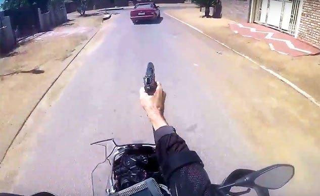 Weekend Awesome - Motorcycle Cop Chases, Shoots at Fleeing Car