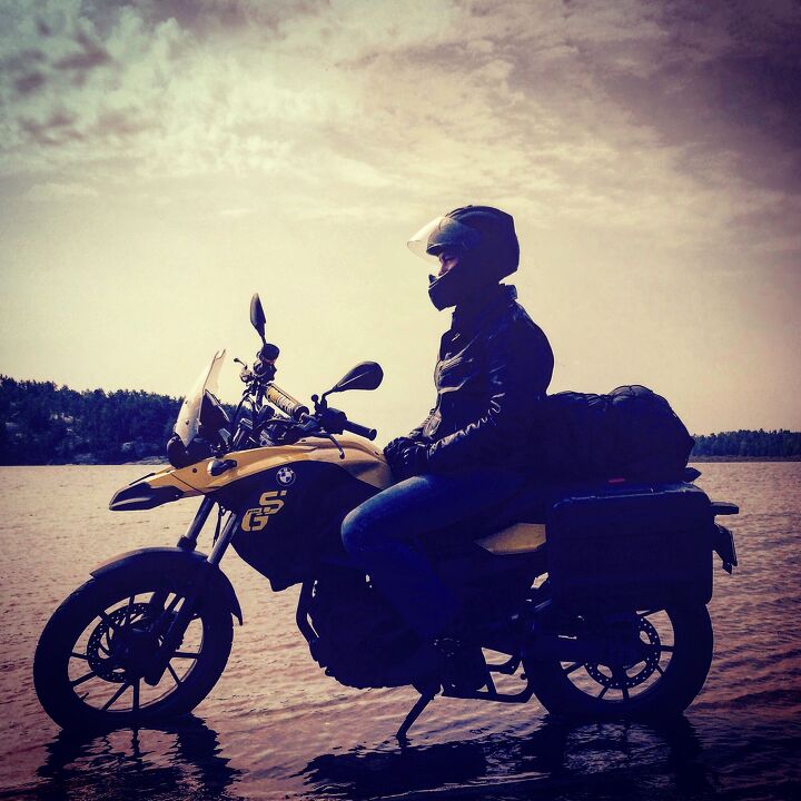 motorcycle adventures in northeastern ontario, Riding on water on the way to Manitoulin Island