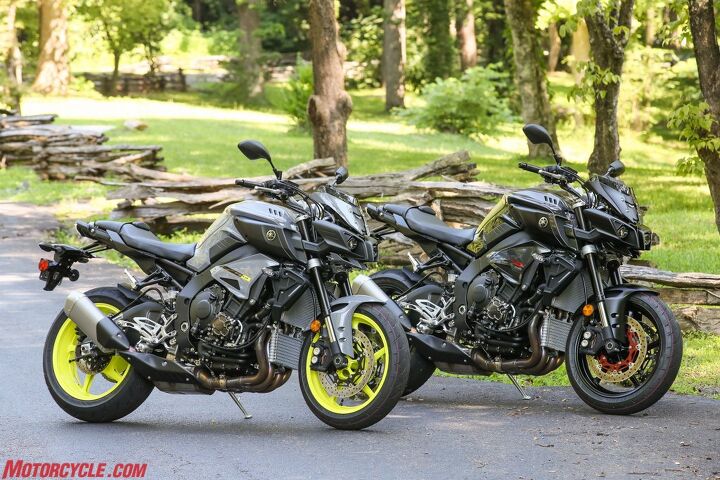 2017 yamaha fz 10 first ride review, Say hello to the brash FZ 10 the flagship of the FZ line Finally Japan s got a serious match for the European crop of super streetfighters Available in Armor Gray left and Matte Raven Black