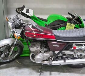 top ten treasures at kawasaki usa, By the time the H1 plug was pulled in 1975 it had gained a front disc brake a reinforced frame swell paint that still looks fresh sigh Yes a new Versys 650 is a better motorcycle in every way for the same money but if I could dust this one off and fire it up it would be a very tough call