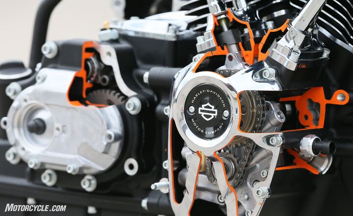 2017 harley davidson milwaukee eight engines tech brief, Hidden just below the pushrods sits the new single cam of the Milwaukee Eight engine