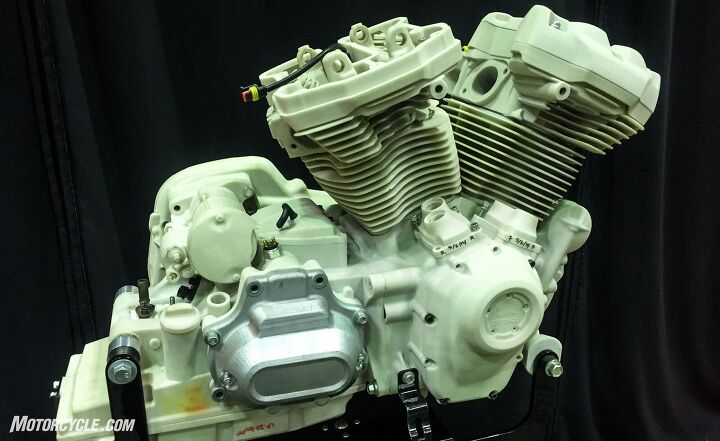 2017 harley davidson milwaukee eight engines tech brief, A 3 D printed version of the Milwaukee Eight used during development