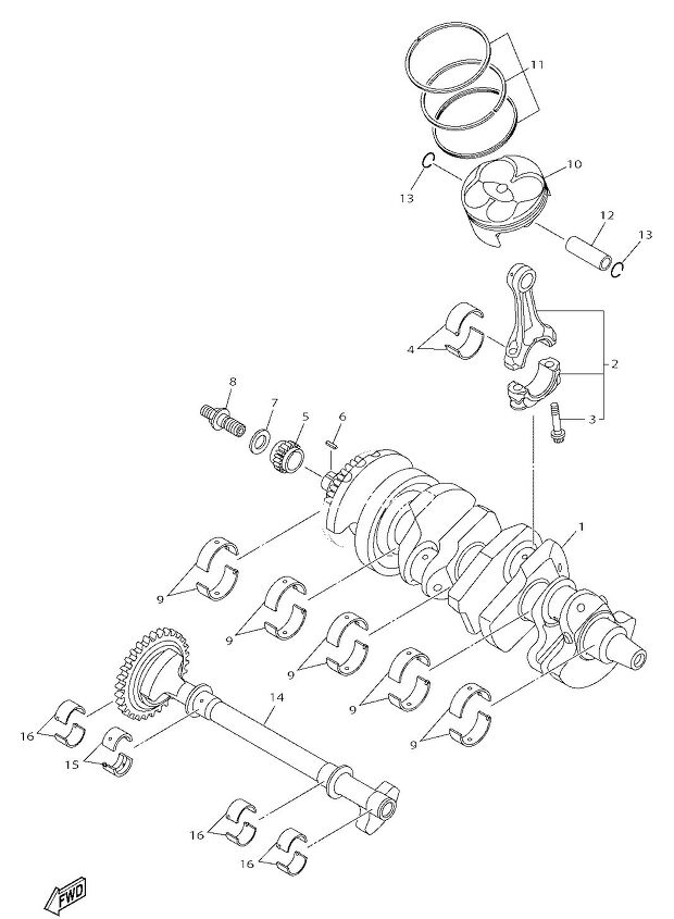 Crossplane Components Yamaha Crossplane Engine