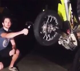 Opening A Beer Bottle With A Motorcycle