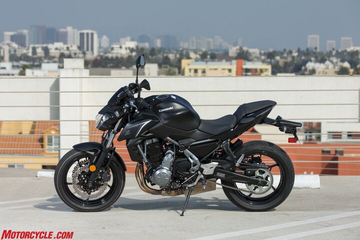 2017 kawasaki z650 first ride review, For those who don t prefer the flashy Pearl Flat Stardust White Metallic Spark Black colorway there s this Metallic Flat Spark Black Metallic Spark Black option instead