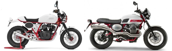 2017 ssr buccaneer cafe review, The SSR Buccaneer Cafe is on the left while the Moto Guzzi V7 II Stornello is to the right