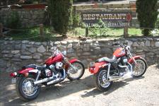 church of mo honda shadow spirit 750 vs h d 883r sportster, The two iron horses cooling off by a foodery We can t help but wonder what would ve happened if foodery was actually a real word