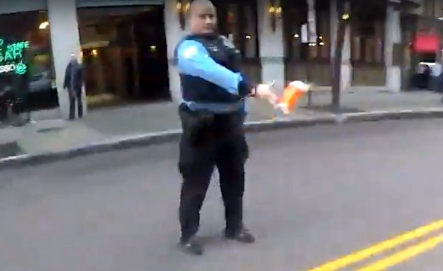 Chicago Cop Throws Coffee At Motorcyclist