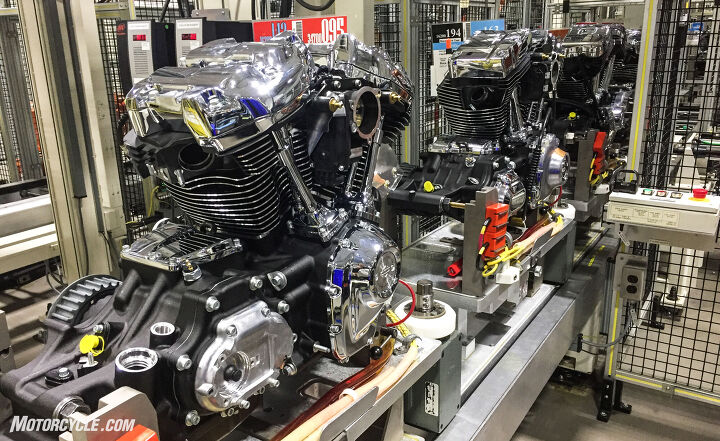 touring harley davidson s pilgrim road powertrain operations plant, A Milwaukee Eight a Twin Cam and a Sportster walked into an assembly line
