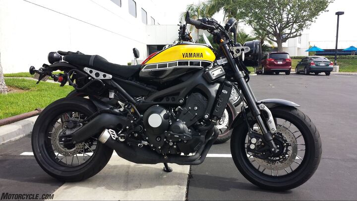 duke s den what is the yamaha sport heritage line, Here s Miyazawa s personal bike an XSR900 fitted with wire spoke wheels turnsignals from a Star cruiser a headlight screen and mounts for mini saddlebags Photo by Duke