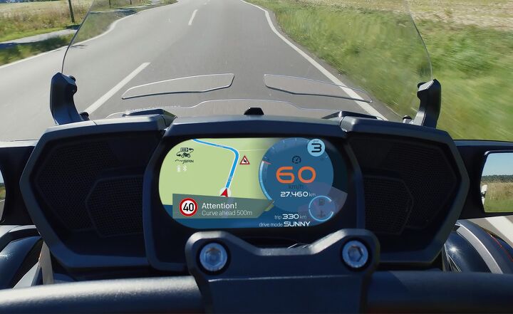 bosch expands its portfolio of motorcycle technology, If having your bike route you to the nearest gas station when you re low on fuel isn t cool enough how about having it warn you about an unmarked low speed corner just ahead