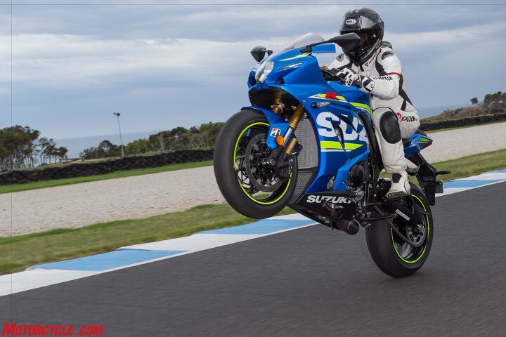 2017 suzuki gsx r1000r review first ride, Like all good electronic systems the Gixxer s traction wheelie control can be switched off when desired