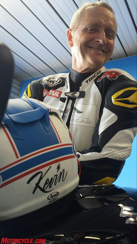 2017 suzuki gsx r1000r review first ride, It was great to see 1993 Grand Prix champion Kevin Schwantz at the Gixxer launch Revvin Kevin was even kind enough to share some advice with this slow Kevin and what a treat it was to have the moto legend point out a few places where I could knock chunks of time out of my laps