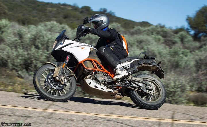 2017 ktm 1090 adventure r review first ride, The new suspension settings help the Adventure R s on road handling as much as they do when off road with less front end dive under hard braking Continental TKC 80 tires provide good off road grip while performing more than adequately at street speeds
