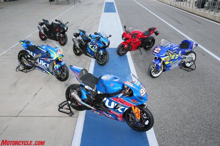 2017 suzuki gsx r1000 review, Suzuki s old and new Suzuki s rich racing heritage goes beyond the similar color scheme on the new GSX R1000 the technology developed in racing like variable valve timing has trickled down directly to its production sportbike