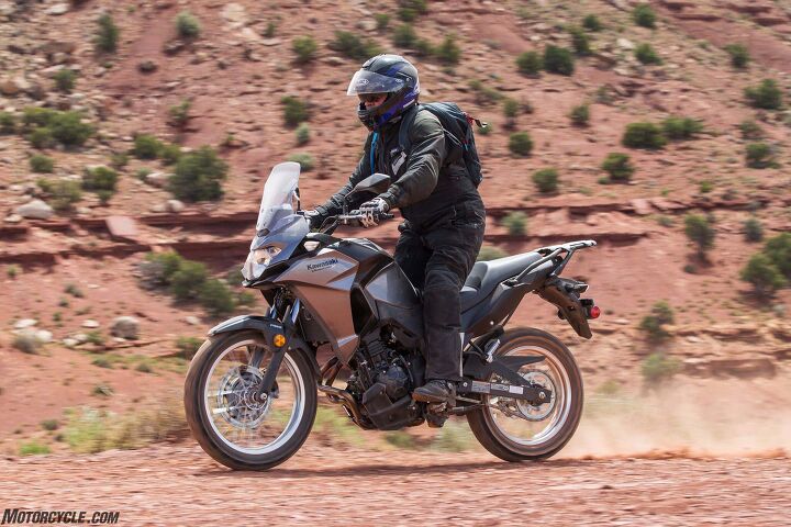2017 kawasaki versys x 300 abs review, For 5 foot 8 me the ergos are pretty good for standing or sitting and the footpeg rubbers snap out if more boot grip is needed