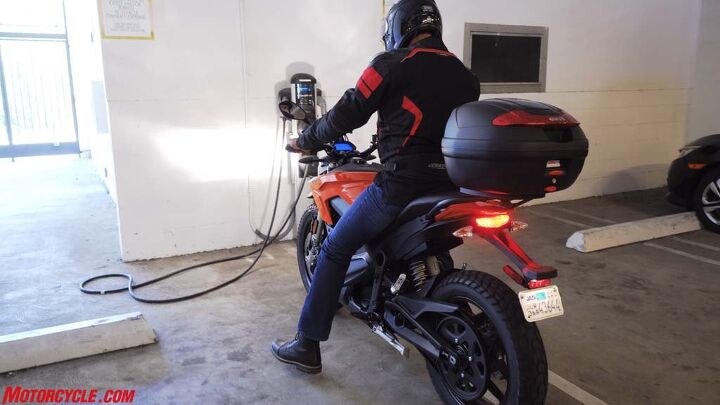 is an electric bike perfect for courier duty, Abbasi s stress levels were high as he rode the DS several miles with the battery gauge flashing 00 Fortunately he was able to ride the Zero to this charging station under its own power