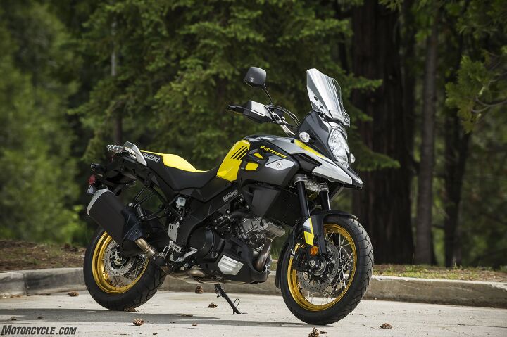 2018 suzuki v strom 1000 and 1000xt first ride review, Did somebody say wire wheel adventurers The new V Strom 1000XT gets new tubeless wire wheels hand guards and a mostly cosmetic plastic engine cowl for 13 299