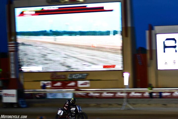 dirt track racing in oklahoma, The big screen both blocks your view and reveals Turn 3 antics that would be impossible to see otherwise