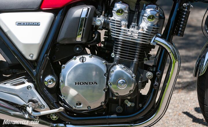 2017 honda cb1100ex review, The CB1100EX s finish detailing is splendid Headers are double walled to prevent heat discoloration