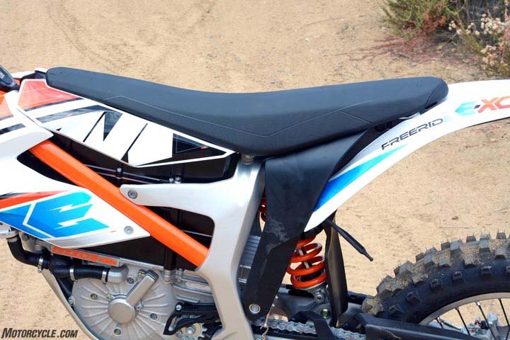 2017 ktm freeride e xc first ride review, KTM says the E XC will continue to operate in water up to its seat Required maintenance is low Lube the chain and drain about 150cc of oil after 50 hours of use