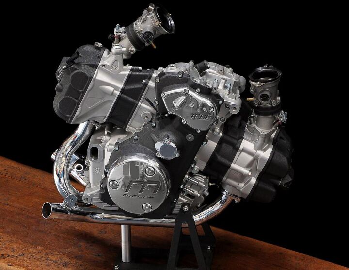 midual motorcycles type 1, A Boxer engine with pistons in line with wheels is a unique item in the moto world