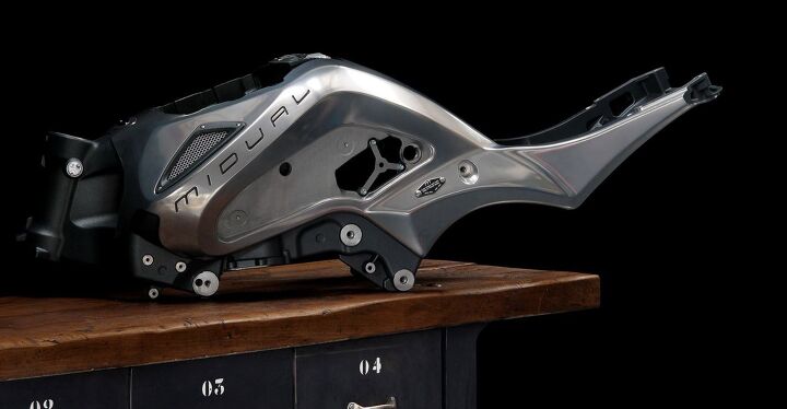 midual motorcycles type 1, The aluminum monocoque frame is a complex yet beautiful component