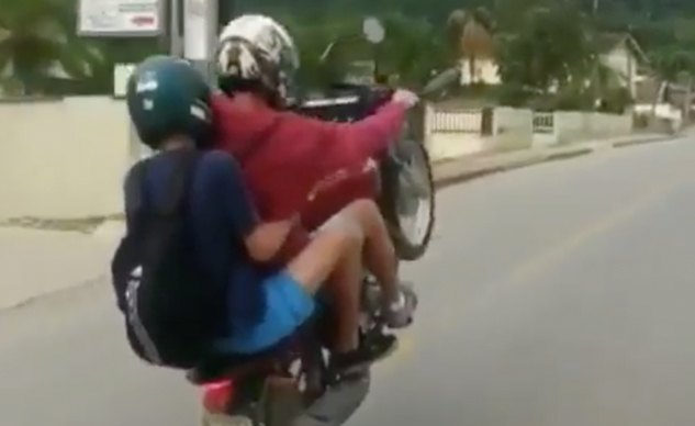 tandem wheelie gone wrong but not how you d expect