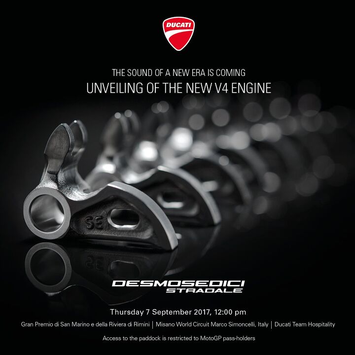 ducati desmosedici stradale v 4 engine to be unveiled sept 7
