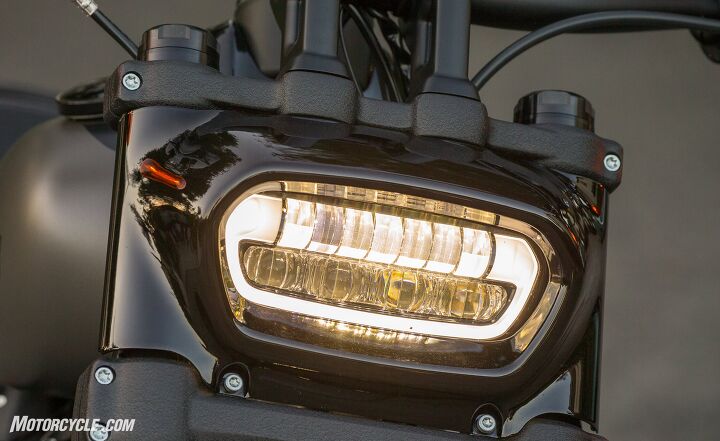 2018 harley davidson fat bob 114 review first ride, This headlight is quite a departure from the previous Fat Bob and that s a good thing