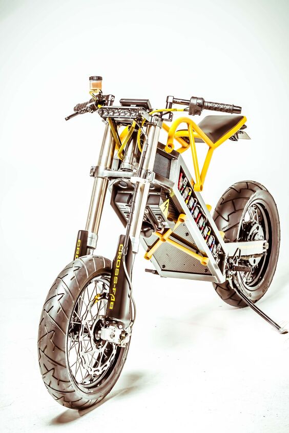 exodyne electric motorcycle, Despite having street tires the RM Z250 suspension can handle any type of terrain you throw at it