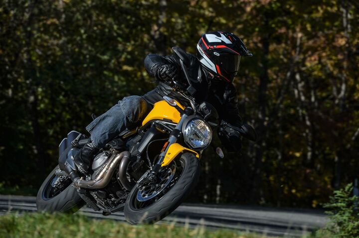 2018 ducati monster 821 review first ride, My mama always told me to look through the corner Note bow legged stance required to keep right shin from pressing against headers heat shield