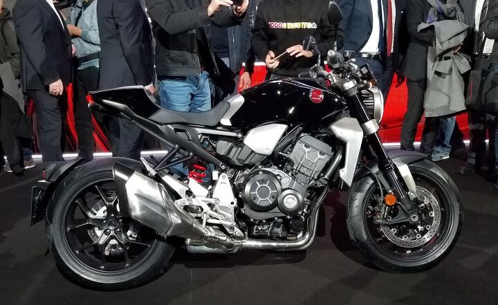 first look 2018 honda cb1000r, Our man in Milan Editorial Director Sean Alexander says that crowds immediately formed around the good looking new CB after its unveiling