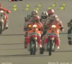 marquez and pedrosa battle on scooters